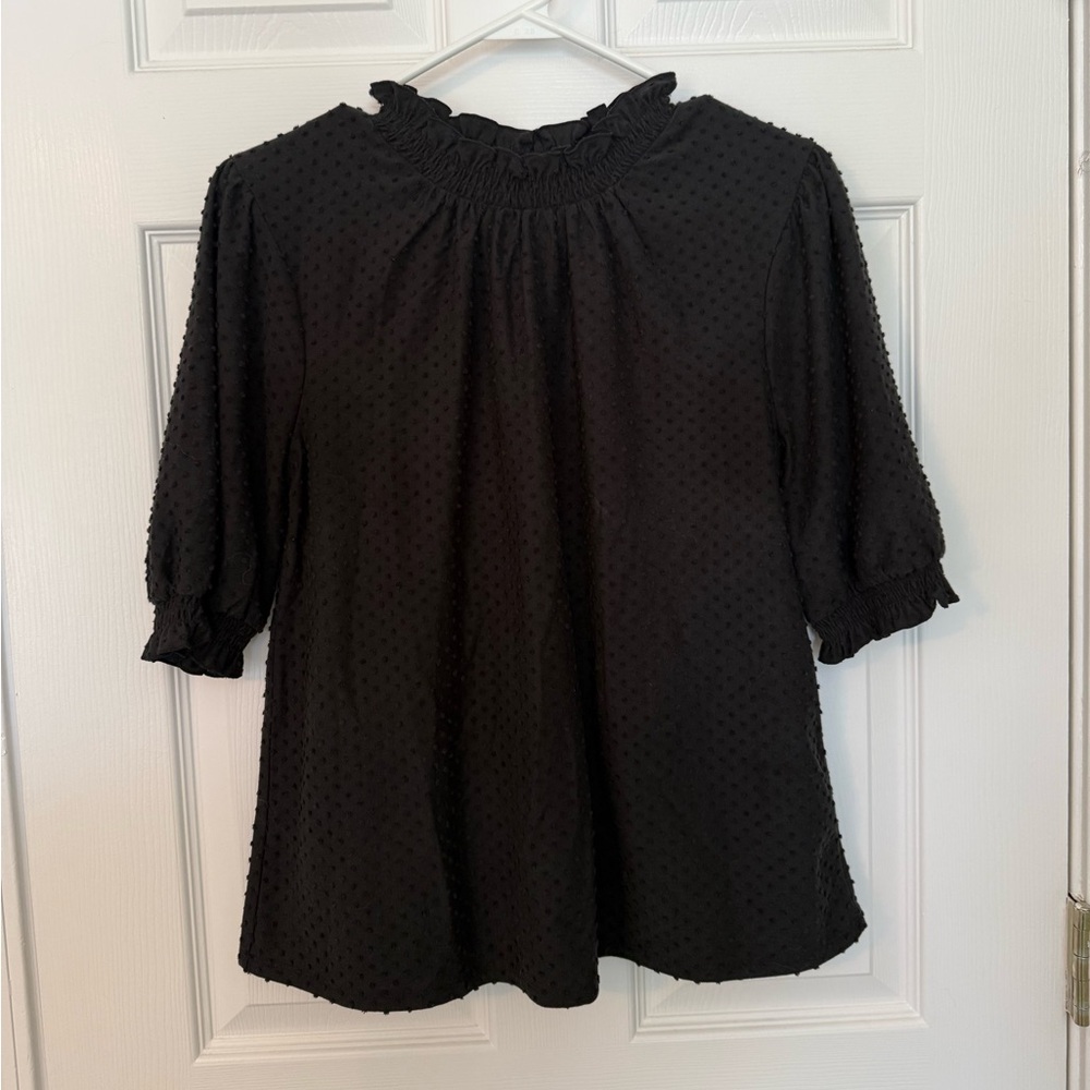 J. Crew Black Textured Blouse